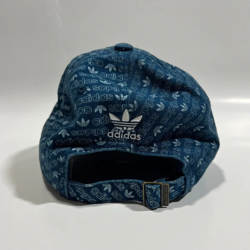 ADIDAS All Over Logo Women's Fit Strapback Hat OSFW W/ Hotdog Patch - Picture 6 of 8